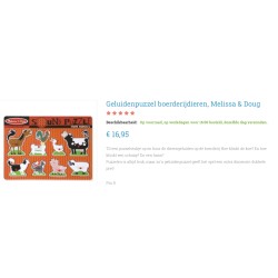 Puzzelplankje Knopjespuzzel : Melissa & Doug. Boerderij met dieren.Met geluid