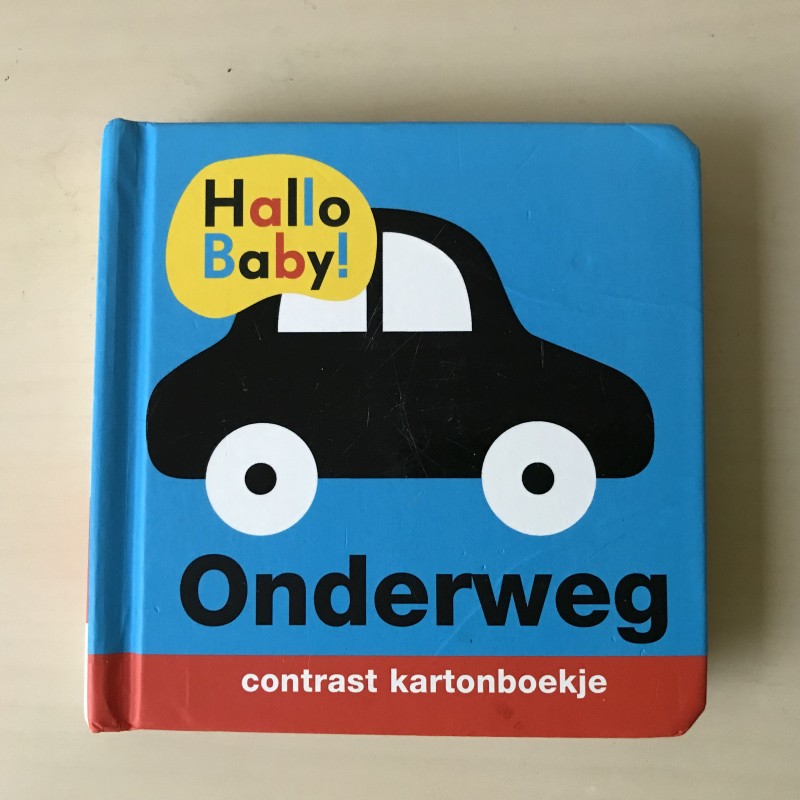 Contrast kartonboekje: Onderweg. Hallo baby