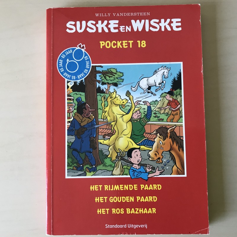 Suske en Wiske : Het rijmende paard, het gouden paard, het ros Bazhaar. Pocket 18.