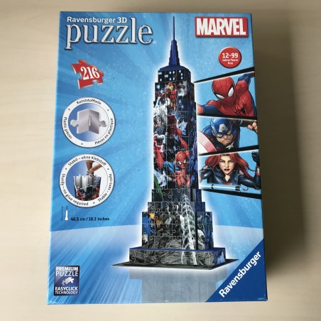 3D puzzel: Spider-Man op Empire State building. 216 stukjes.