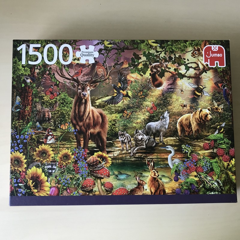Magisch bos bij zonsondergang. 1500 stukjes.