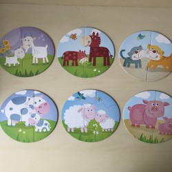 Haba boerderij puzzels 6 x 2 stukjes