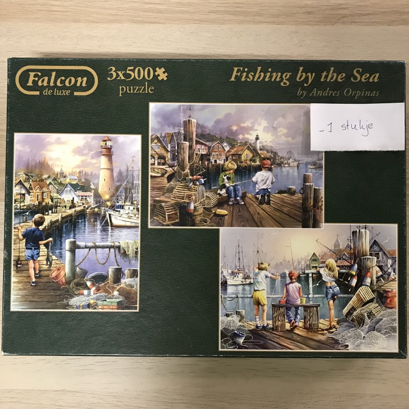 -1 stukje. Falcon. Fishing by the sea. 3 x 500 stukjes.
