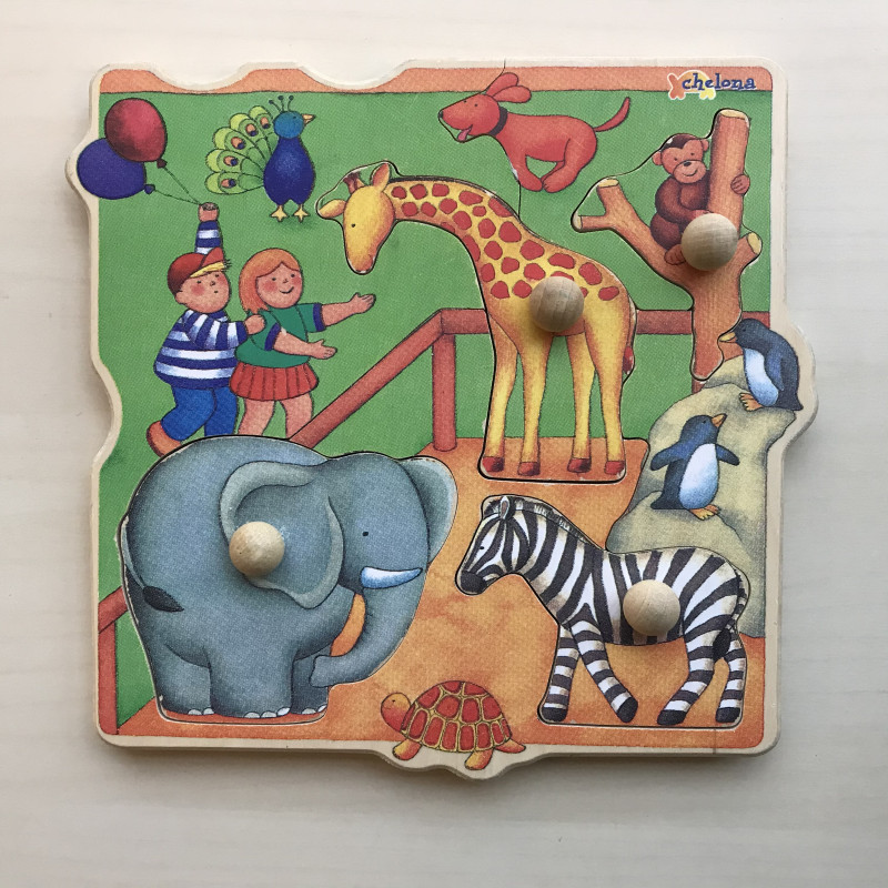 Puzzelplankje Knopjespuzzel : Dierentuin