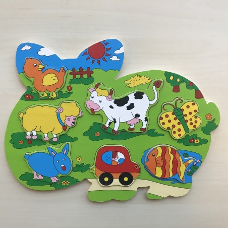 Puzzelplankje Knopjespuzzel : Diverse dieren