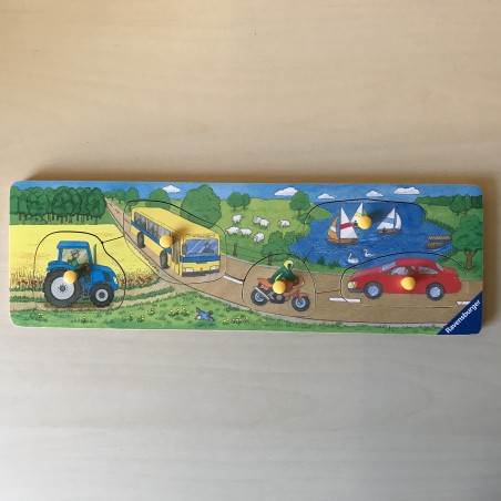 Puzzelplankje Knopjespuzzel : Voertuigen.