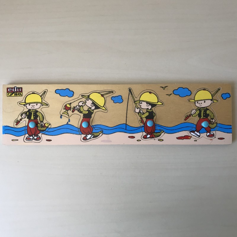 Puzzelplankje Knopjespuzzel : Edu fun. Visser, 4 stukjes.