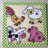 Houten puzzelplankje Knopjespuzzel : 4 stukjes