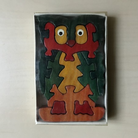 Houten uil. Puzzel.
