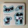 Puzzelplankje Knopjespuzzel : Jip en Janneke. 4 stukjes