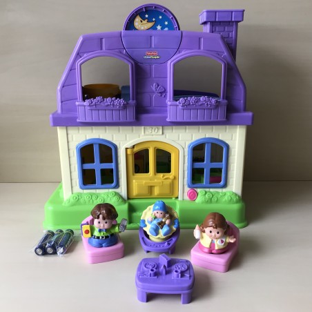 Fisher Price : Little People. Poppenhuis met geluid. Wat vergeeld.