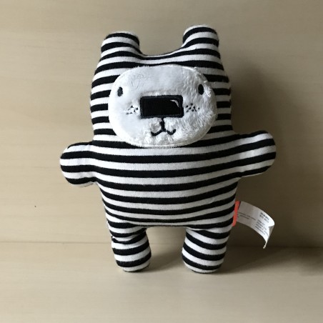 Knuffel : zwart witte knuffel. 19 cm. hoog