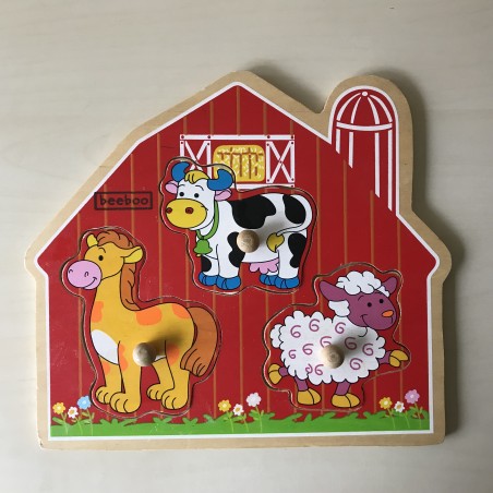 Puzzelplankje Knopjespuzzel : Boerderij Beeboo