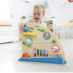 Hape: grote houten ballenbaan. Zie laatste regel.