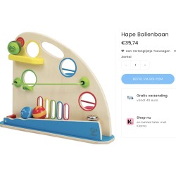 Hape: grote houten ballenbaan. Zie laatste regel.