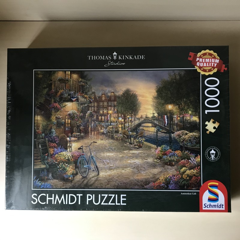 Thomas Kinkade:  Nieuw.  Amsterdam Café. 1000 stukjes