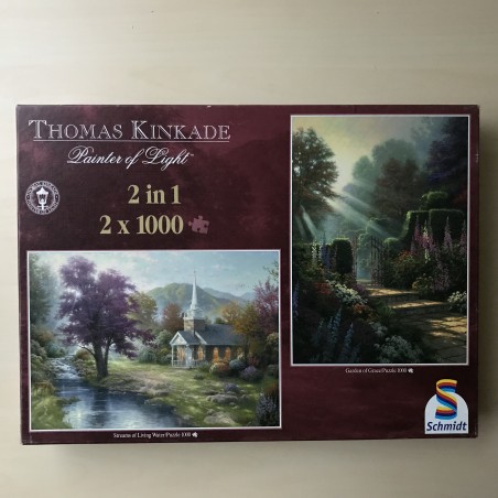 Thomas Kinkade : 2 x 1000 stukjes. Streams of living water / Garden of Grace