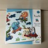 Djeco Puzzelplankje Knopjespuzzel : Olifant en Company. 5 stukjes.