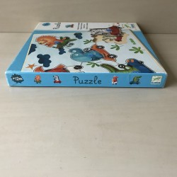 Djeco Puzzelplankje Knopjespuzzel : Olifant en Company. 5 stukjes.