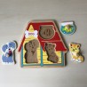 Puzzelplankje Knopjespuzzel : Huisdieren. 3 stukjes