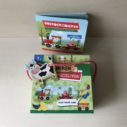 Boerderijdieren : sluit maar aan bij de puzzeltrein + boekje.