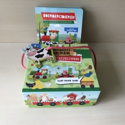 Boerderijdieren : sluit maar aan bij de puzzeltrein + boekje.