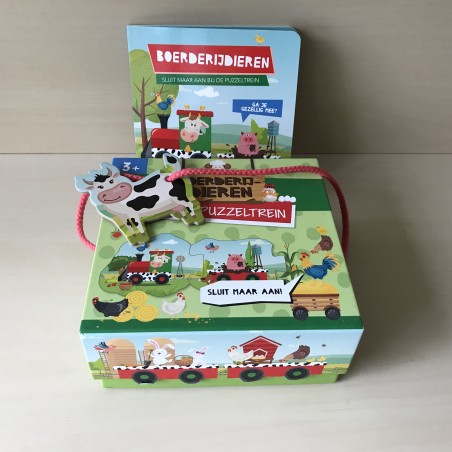 Boerderijdieren : sluit maar aan bij de puzzeltrein + boekje.