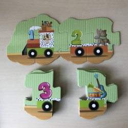 Tellen : sluit maar aan bij de puzzeltrein + boekje.