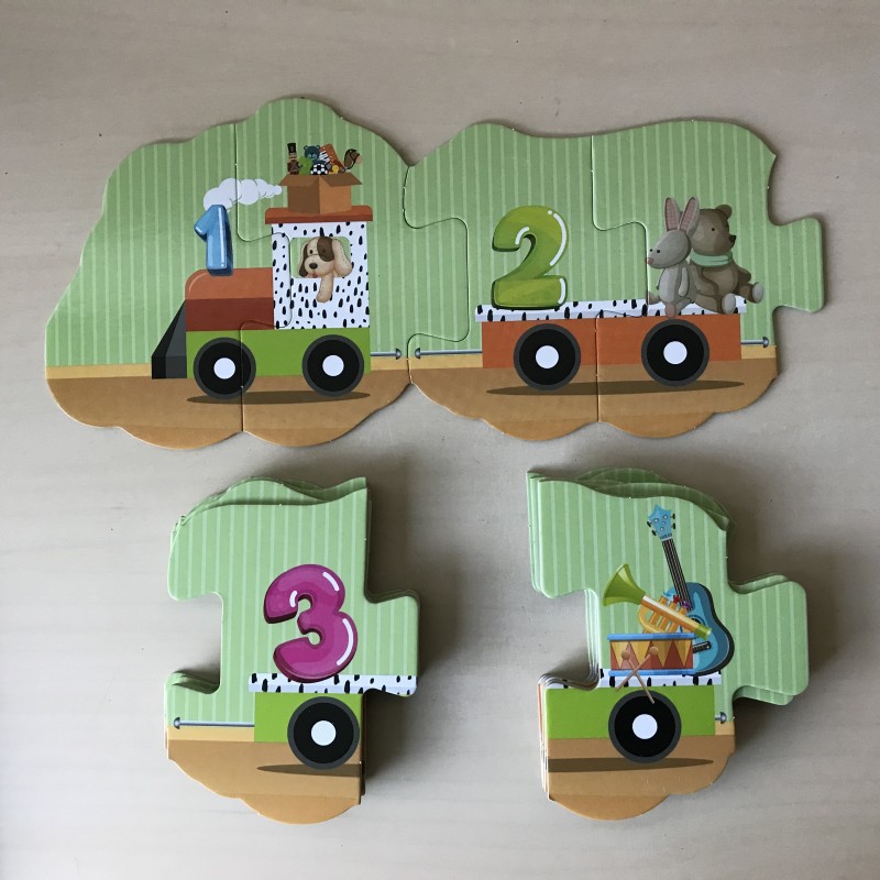 Tellen : sluit maar aan bij de puzzeltrein + boekje.
