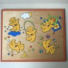 Houten puzzelplank : Beren. 33 x 33 cm.