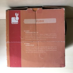 Janod : Doos met houten blokken/ knikkerbaan.