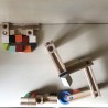 Janod : Doos met houten blokken/ knikkerbaan.