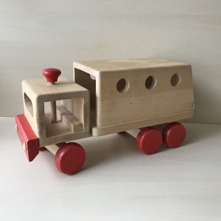 Houten auto. 37,5 cm. lang