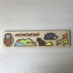 Puzzelplankje Knopjespuzzel :  dieren. 6 stukjes.