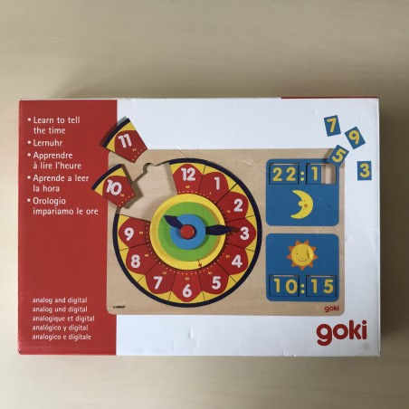 Goki : Houten klok. Leer de digitale tijd.