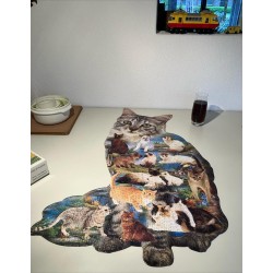 Kat, poes. : Vormenpuzzel Shaped 1000 stukjes. Met lijmsetje