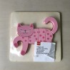 Puzzelplankje Knopjespuzzel : Nieuw. Roze poes