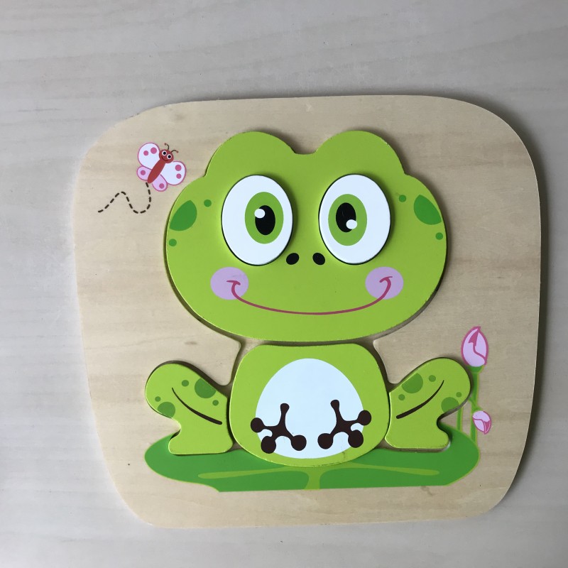 Puzzelplankje Knopjespuzzel : kikker