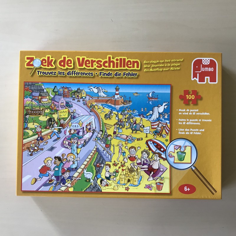 Zoek de verschillen : Een dagje op het strand. 100 stukjes
