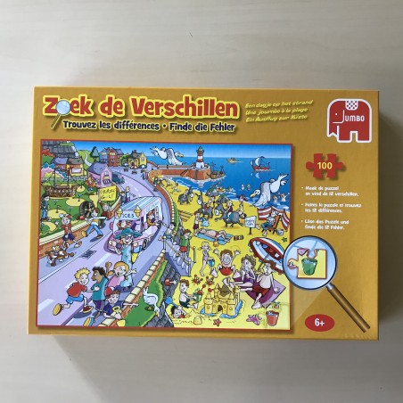 Zoek de verschillen : Een dagje op het strand. 100 stukjes