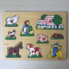 Puzzelplankje Knopjespuzzel : Eichhorn.  Boerderij. 9 stukjes.