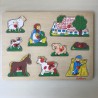 Puzzelplankje Knopjespuzzel : Eichhorn.  Boerderij. 9 stukjes.