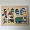 Puzzelplankje Knopjespuzzel : Verloop van de dag. 8 stukjes.