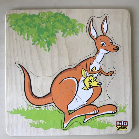 houten puzzel , Kangoeroe,  10 stukjes