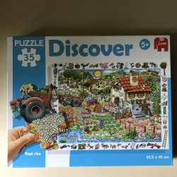 Discover puzzel. Zoek en vind. Boerderij. 35 stukken