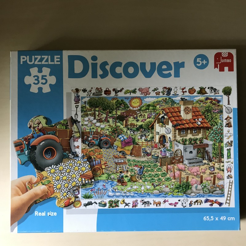 Discover puzzel. Zoek en vind. Boerderij. 35 stukken