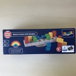 Balans spel / Evenwichtspel van hout. Montessori. Met gewichten.