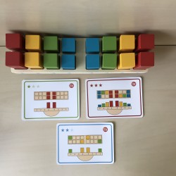 Balans spel / Evenwichtspel van hout. Montessori. Met gewichten.