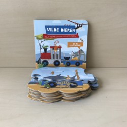 Wilde dieren : Puzzeltrein + boekje.