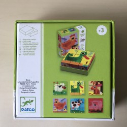 Djeco :  Kubuspuzzel, blokkenpuzzel dieren.